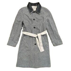 Tod's Reversible Leather-Trimmed Houndstooth Wool Cotton-Gabardine Trench Coat G